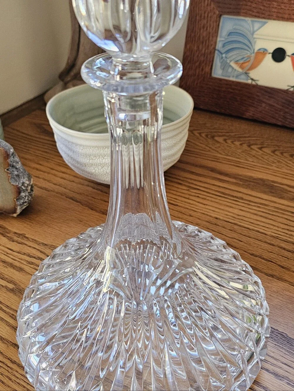 Like New Crystal Ship Decanter with Stopper - Clear